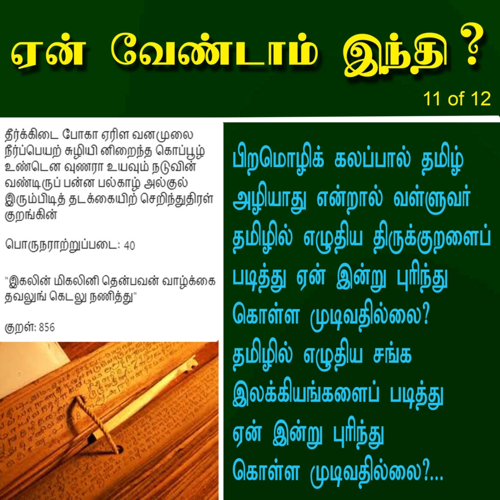 Paavalar Nellai Painthamizh, Why do not want Hindi